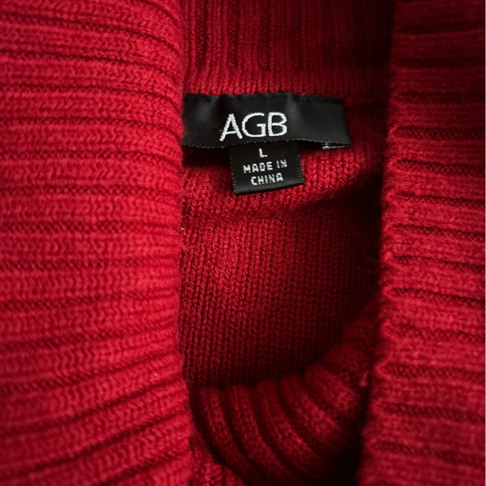 AGB Women's Vibrant Red Cowl Neck Sweater - Picture 5 of 6